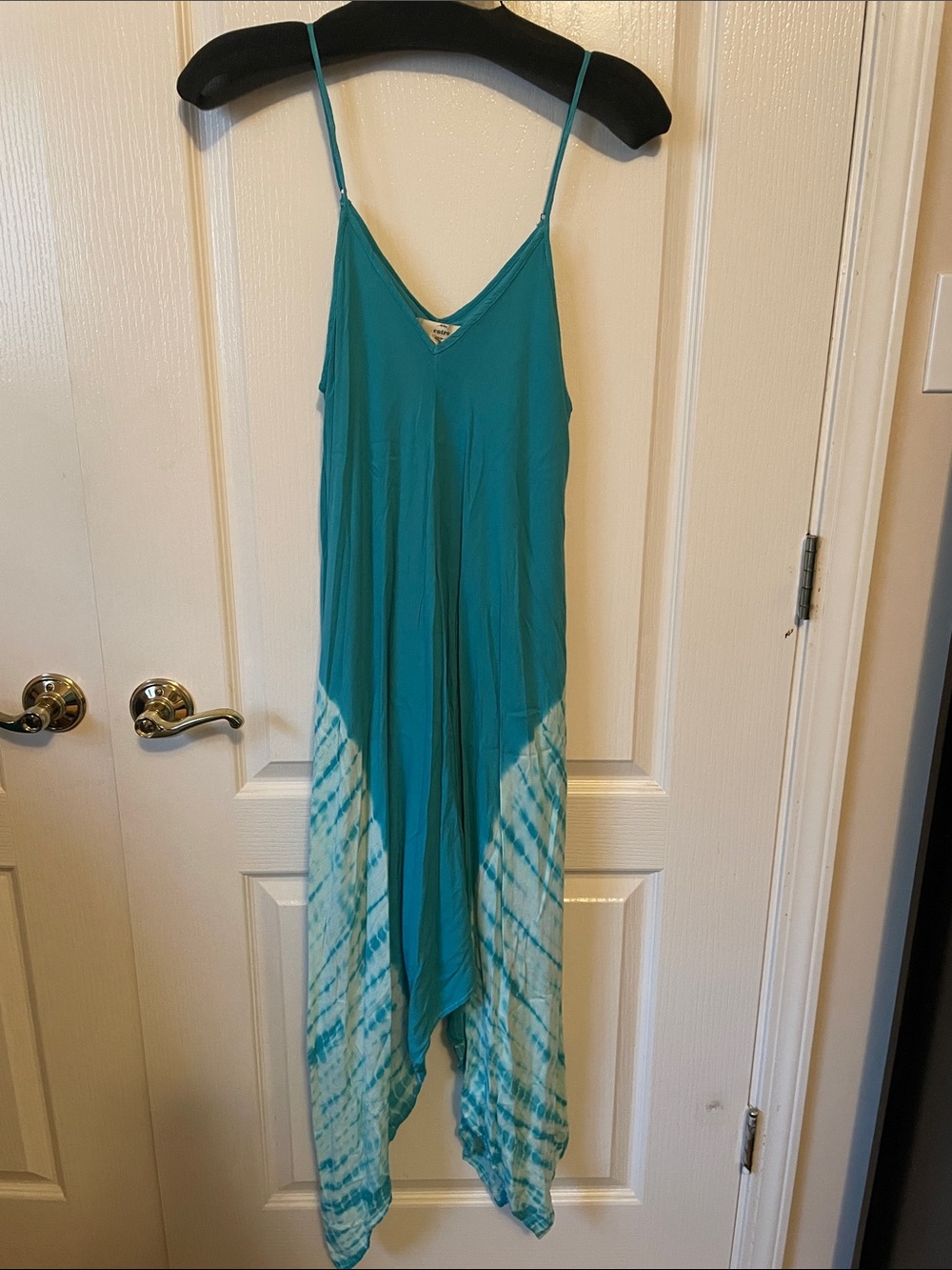 entro Teal High-Low Tie-Dye Dress